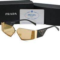 ใหม่ Prada แฟชั่นแว่นกันแดดสแควร์สตรีป้องกันแสงแดดป้องกันรังสียูวีผู้ชายแว่นตาจุด