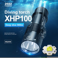 ไฟฉายดำน้ำที่สว่างมาก XHP100การดำน้ำลึกแบบมืออาชีพไฟฉาย LED ไฟฉาย IPX8กันน้ำแสงแฟลชโคมไฟใต้น้ำที่มีประสิทธิภาพ