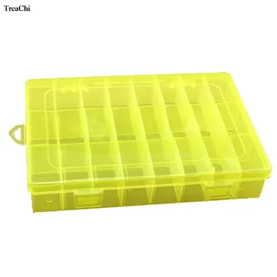 Jewelry Box Earrings Organizer Adjustable 24 Grids Clear Plastic Cover Case Box Container Desk Sundries Ring Jewelry Storage