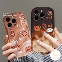 MissConnie เคสไล่ระดับสีลายหมีน่ารักสำหรับ Infinix Smart 7 6 5 6Plus Hot 10 8 30 12 11 20 9 Play Hot 9 9 Play Hot 9 8 10Lite 30i Note 12 4G 12 G96บิสกิตหน้ายิ้ม3D หยักฝาครอบขอบโค้ง