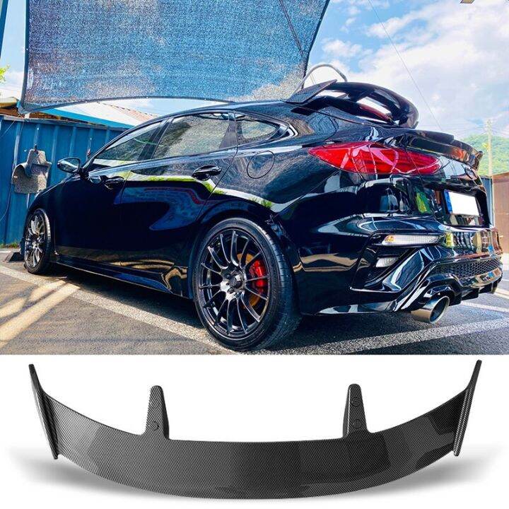 Roof Spoiler Carbon Surface ABS Material Car Rear Trunk Universal Spoiler For KIA Forte Cerato