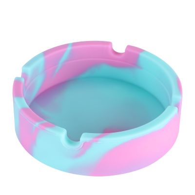 hot！【DT】◘✌  Camouflage Ashtray Silicone Rubber Temperature Resistant Desk Car Round Ash Tray Holder