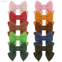 ❁ 1 Pcs Solid Color Kids Bows Hair Clip for Girls Cute Cotton Hairpins Bowknot Barrettes Headwear Hair Accessories Gift wholesale