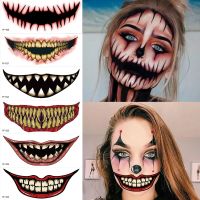 1Pcs Halloween PVC Tattoo Stickers Horror Lips DIY Stickers Big Mouth Tattoos Waterproof Funny Makeup Smile Lip Beauty Tool Stickers