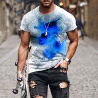 Summer Mens Speckled tie dye pattern T-shirt Top 3D Clothes Street Hip Hop Fashion O-Neck Oversized Mens Casual Sports Shirt