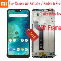 100% ทดสอบการทำงาน Xiaomi Mi A2 Lite 5.84 "ชิ้นส่วนจอสัมผัสแอลซีดีของเครื่องแปลงดิจิทัลสำหรับ Redmi 6 Pro เซ็นเซอร์แบบมีกรอบ Pantalla