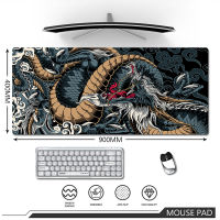 Master of The Devil Japan Gamer Gaming Mousepad Table Pads Accessories Black And White Lines Desk Mat Pad Computer Office Car