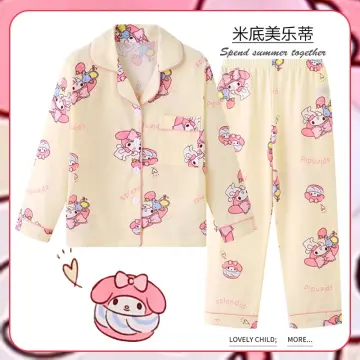 Fall Sanrio Pajama Sets Kawaii Kuromi Sleep Tops Cotton Cartoon
