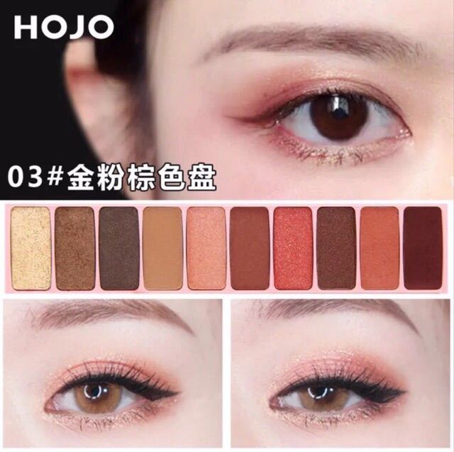hojo-brand-10-colors-matte-glitter-eyeshadow-palette-อายแชโดว์-พร้อมส่ง