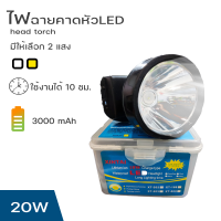 ไฟฉายคาดหัว 20W ไฟฉายแรงสูงาน,ไฟฉายตัดยาง,ไฟฉาย ตกปลา,ขนาดเล็ก ไฟฉายติดศรีษะ ไฟฉายติดหน้าผาก หัวไฟ กรีดยาง ส่องสัตว์