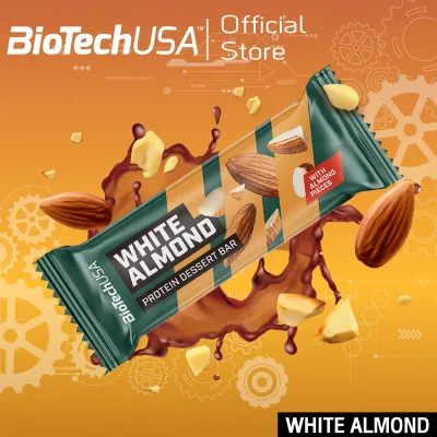 BioTechUSA Protein Dessert Bar 50g-White Almond โปรตีนขนม บาร์-รสไวท์ อัลมอนด์ (โปรตีนขนม ขนมคนรักสุขภาพ)