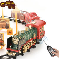 Electric Steam Train Toys Simulation Remote Control Classical Locomotive With Lighting Music For Children Gifts