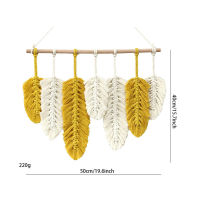 Hand-woven Tapestry Feather Wall Decorations Leaf Pendants Nordic Style Home Decoration Modern Minimalist Homestay Wall Hangings