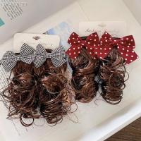 ►✻㍿ Western-style children 39;s wig curly girl baby hairpin JK bow hair accessories pair clip cute princess shape clip hairpin
