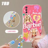 YBD เคสโทรศัพท์ตุ๊กตาบาร์บี้สีชมพูสำหรับ Vivo Y20 Y12A Y3S 2021 Y20T Y20 Y20i Y20S Y12S Y12S 2021 Y20S G Y20 2021 สร้อยข้อมือแฟชั่เคสสาวน่ารักเคสโทรศัพท์บุคลิกภาพที่สร้างสรรค์