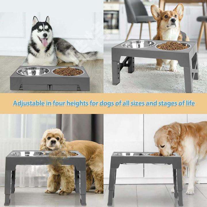 adjustable-pet-food-water-bowl-electronic-pet-feeder-adjustable-height-pet-feeder-non-remote-controlled-pet-food-bowl-elevated-dog-bowl