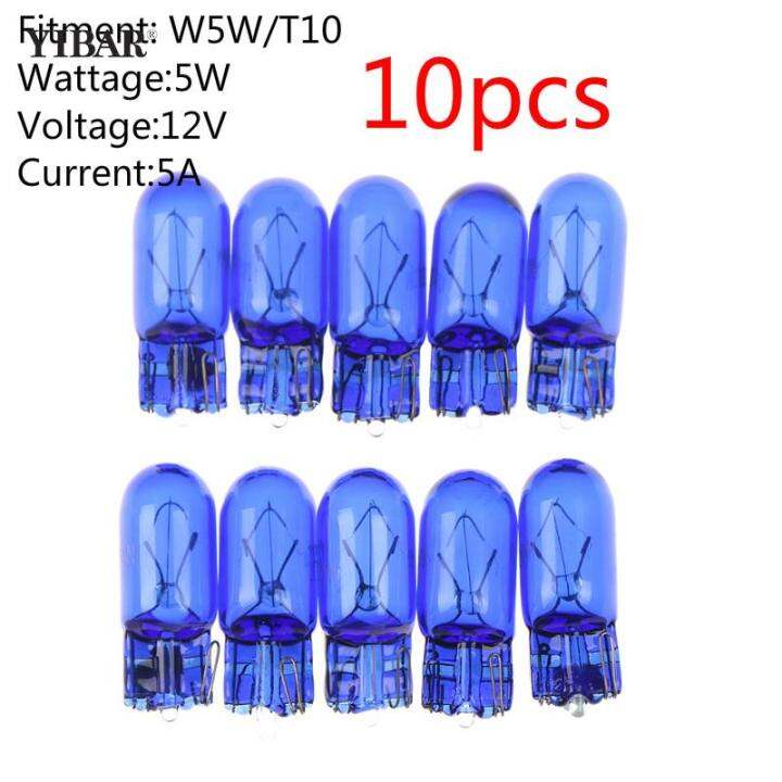 10ชิ้น5w-สัญญาณหลอดไฟฮาโลเจนรถที่จอดรถแหล่งกำเนิดแสง8000k-t10-5w-194โคมไฟไฟในรถยนต์สีขาวเย็น