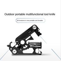 【LZ】✱❉✳  EDC Outdoor Multifunctional Folding Combination Tool Knife Portable Camping Bottle Opener Carry-on Key Carabiner Camping Wrench