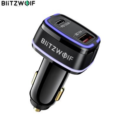 BlitzWolf BW-SD8 118W 2-Ports 100W USB-C PD3.0 + 18W QC3.0 USB Car Charger Adapter Support FCP SCP VOOC Fast Charging Chargers