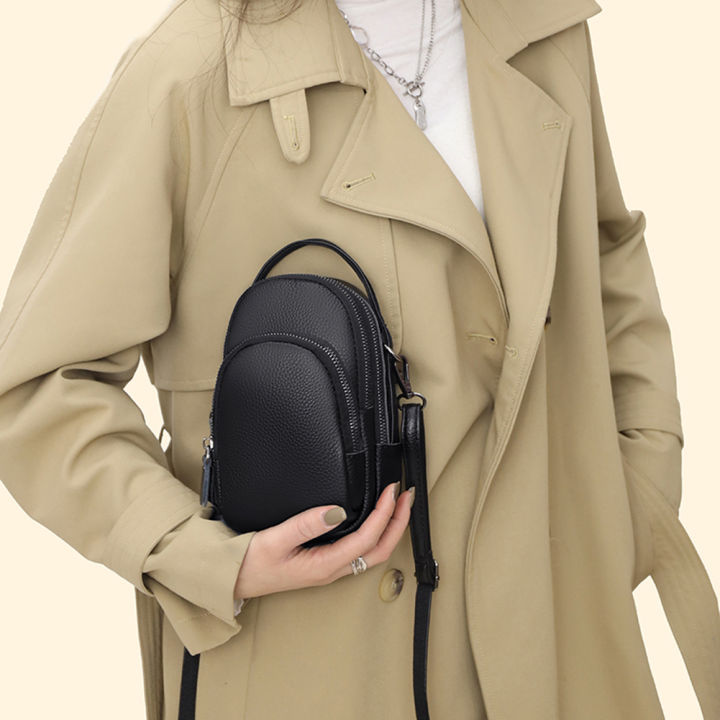 fast-delivery-women-shoulder-crossbody-bag-cowhide-leather-stylish-sling-crossbody-bag-mini-small-zipper-adjustable-strap-multi-pocket-ladies-girls-purse