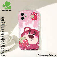 เคสสำหรับ Samsung Galaxy A13 A21S A20S A14 A03 A04S A10S A10 A04 A04E A22แกนกลาง A12 A31การ์ตูนน่ารักลายหมีสตรอเบอร์รี่หมีวินนี่หมีมีลวดลายเคสด้านหลังเป็นซิลิโคนนิ่มกันกระแทก