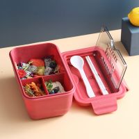 1400ml Microwave Lunch Box Portable Food Container Healthy Lunch Bento Boxes Lunchbox With Cutlery