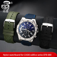 2022ไนล่อนนาฬิกาเข็มขัดสำหรับ CASIO นาฬิกาเหล็กหัวใจ GST-B400 EFB-680 ECB-10D ดัดแปลงผ้าใบสายนาฬิกาข้อมือผู้ชายสายรัดข้อมือประดับสาย