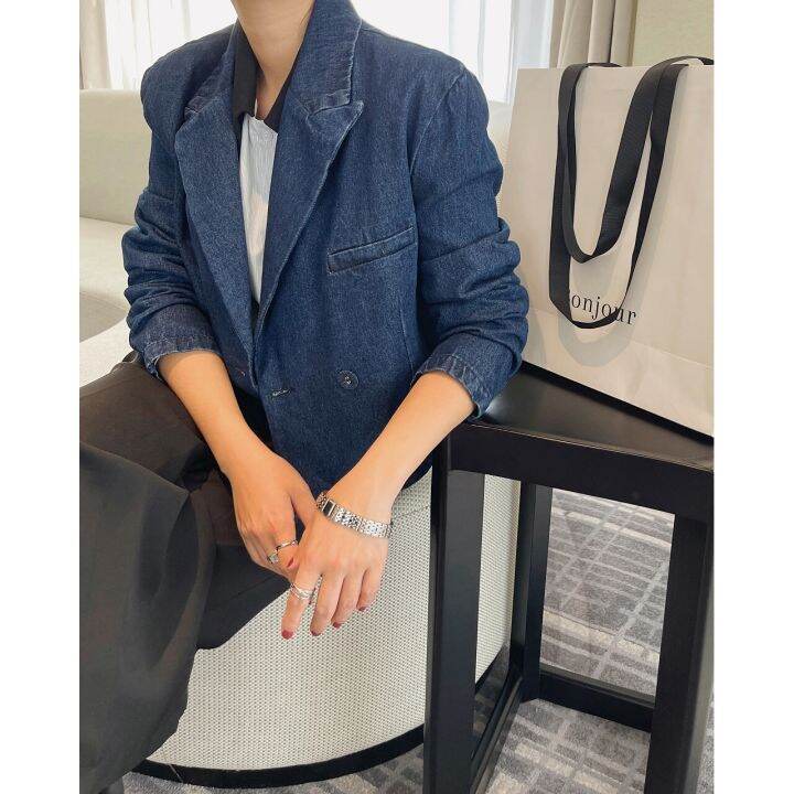 denim-jacket-blazers-clothing-2023-korean-fashion-new-oversize-luxury-cropped