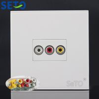 SeTo 86 Type Single Ports RCA AV Audio Connector Panel Wall Plate Socket Keystone Faceplate