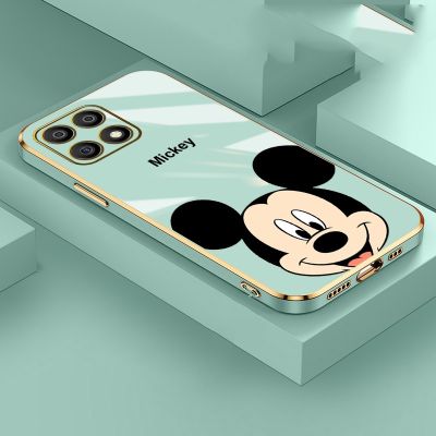 Honor X8 X9 5G สไตล์ Mickey Mouse ยางฝาครอบโทรศัพท์ Glossy ไฟฟ้าชุบกันกระแทกปลอก
