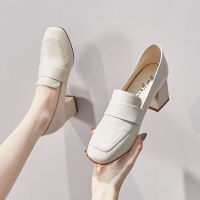 2021 PU Leather Women Pumps Retro Square Heel Mary Jane Shoes Autumn Thick Heel Shoes Office Women Pumps