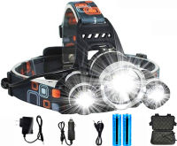 C2 Drop Shipping Rechargeable 3led Headlamp Fishing Headlight Torch Hunting Head Lamp Camping Headlamp Flashlight Head Light