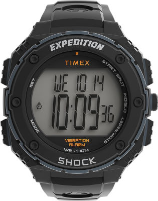 Timex Mens Expedition Shock XL Vibrating Alarm 50mm Watch Expedition Shock XL Vibrating Alarm Black/Positive