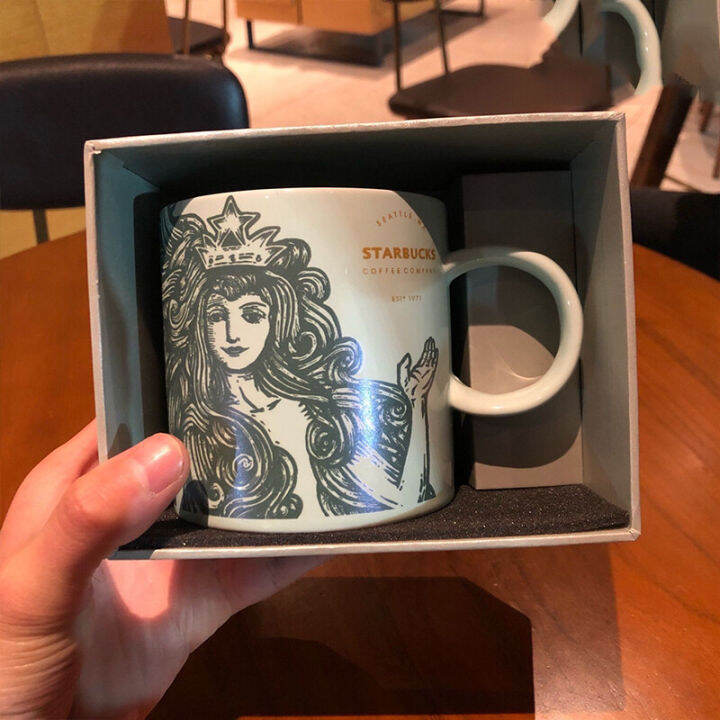 starbuck-mug-ถ้วยเซรามิค-ของขวัญฟรี-starbuck-ช้อนและ-coaster-355ml-mermaid-ocean-goddess-แก้วกาแฟเซรามิคคู่ถ้วยจำกัด-edition823