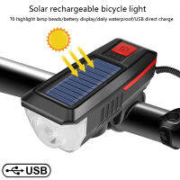 Solar Bike Light, USB Charging Horn, Multifunctional Night Riding Light, Mountain Self-waterproof Car Headlight Battery Display