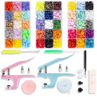 ❏❁﹍ 24 Colors 12mm Plastic Snaps with Pliers Tool Kit and Resin Buttons for Clothing Bags Folders Raincoats Sewing Accessories