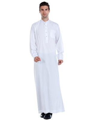 เสื้อผ้ามุสลิม Jua Thobe อิสลามผู้ชายเดือนชุดเดรสอาบายายาวเสื้อคลุมซาอุดิอาระเบียชุดมุสลิมดูไบอาหรับ Caftan Jubah