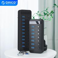 ORICO Usb Hub Industrial 7/10/13 Port Usb Splitter Dock Station Independent Switch with 12V Power Adapter Laptop Accessories