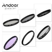 Andoer 58mm UV + CPL + FLD + ND (ND2 ND4 ND8) ชุดฟิลเตอร์ถ่ายภาพชุดอัลตราไวโอเลต Circular - Polarizing Fluorescent Neutral Density Filter สำหรับ Ni Kon CA - Non SO - NY pentax DSLRs