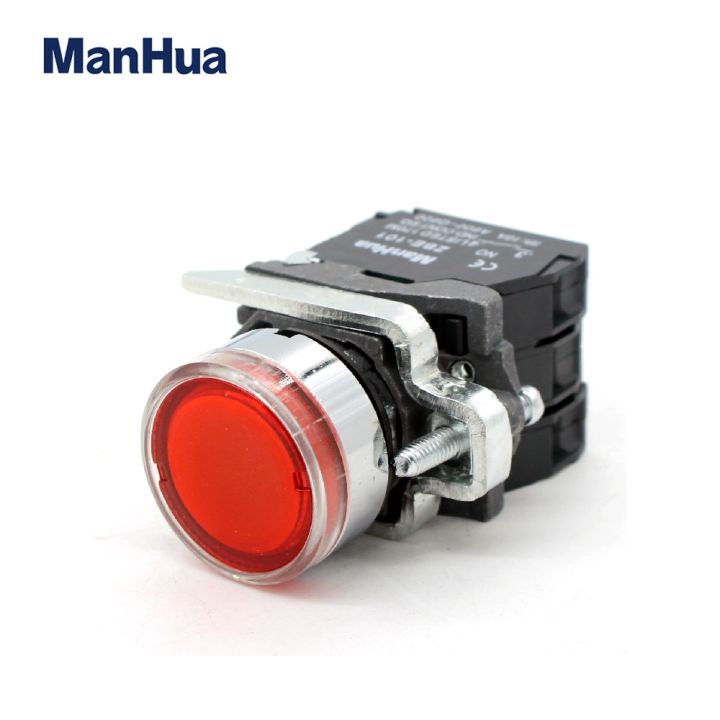 manhua-xb4-bw33m5-xb4-bw34m5-high-quality-waterproof-industrial-metal-round-push-button-switch-with-led-red-green-lamp