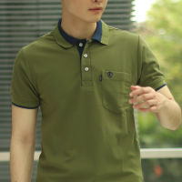 POLOLAND เสื้อโปโลชายทรงตรง รุ่นคลาสสิก3 - สีเขียวมะกอก (+2 สี)