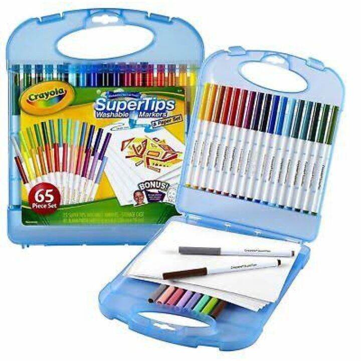 ☚CRAYOLA SUPERTIPS WASHABLE MARKERS AND PAPER SET Lazada PH