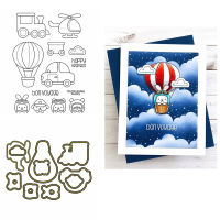 2pcslot Hot Air Balloon Train Carriage Clear Stamp and Coordinating Dies Pop Up Travels Stamp Set For DIY Scrapbooking Crafts