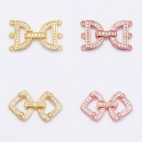 【YF】 Diy Jóias Fazendo Encantos Pave Latão Acessórios Bordado Pulseira Colar Conector Fecho Fechos Suprimentos