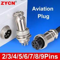 1Set GX16 Circular Aviation Plug Copper Male Female Plated Silver 2 3/4/6/7/9Pin 16mm Wire Panel Connector Socket Metal Nut TYPE