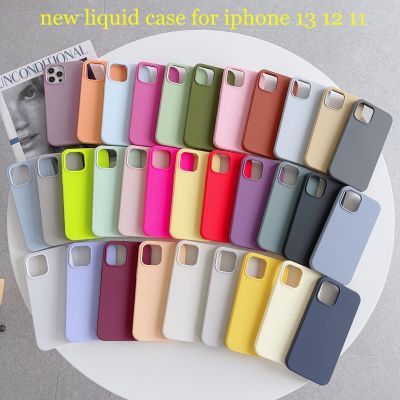 【LZ】 Luxury Original Liquid Silicone Solid for iPhone 13 12 11 Pro Max Case for iPhone 14 11 Xr Xs MAX  Soft Tpu Back Cover Fundas