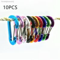 □﹍✧ 10Pcs M6 Aluminum Alloy Carabiner Keychain Outdoor Camping Climbing Snap Clip Lock Buckle Hook Fishing Tool 9 Colors