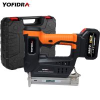 Yofidra Cordless Electric Nail Gun For Makita 18V Battery Woodworking F30 Non-Stuck Nail Gun Home Portable Code Nail Gun