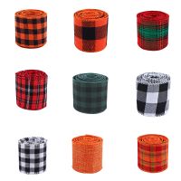 63mm Wired Tartan Ribbon Gingham Scottish Cloth Ribbon for Handmade Craft Gift Floral Packing Marriage Christmas Craft