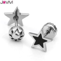 【High-quality】 Jovivi ต่างหูรูปดาวห้าแฉกสเตนเลสสตีล20G,ตุ้มหูจิวเวอร์รี่แบบเจาะ